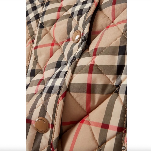 Burberry Girls 2T Quilted Archive Beige Vintage Check Diamond  Pattern Dress 2T - Picture 4 of 7